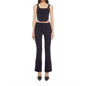 NEW MOTHER weekender flared leg jean in black